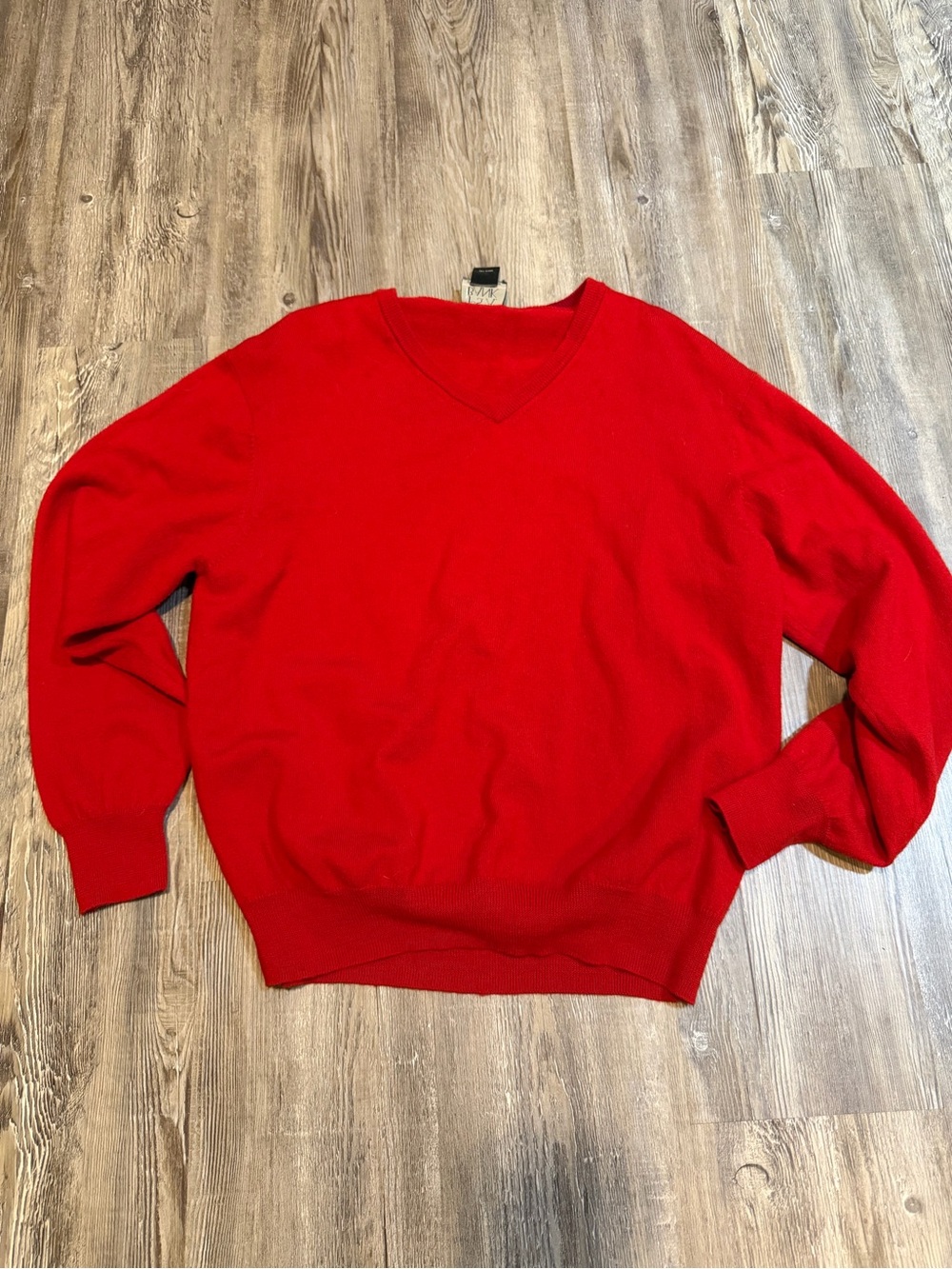 Jos. A Bank Men's Red V-Neck Sweater 100% merino wool size XL